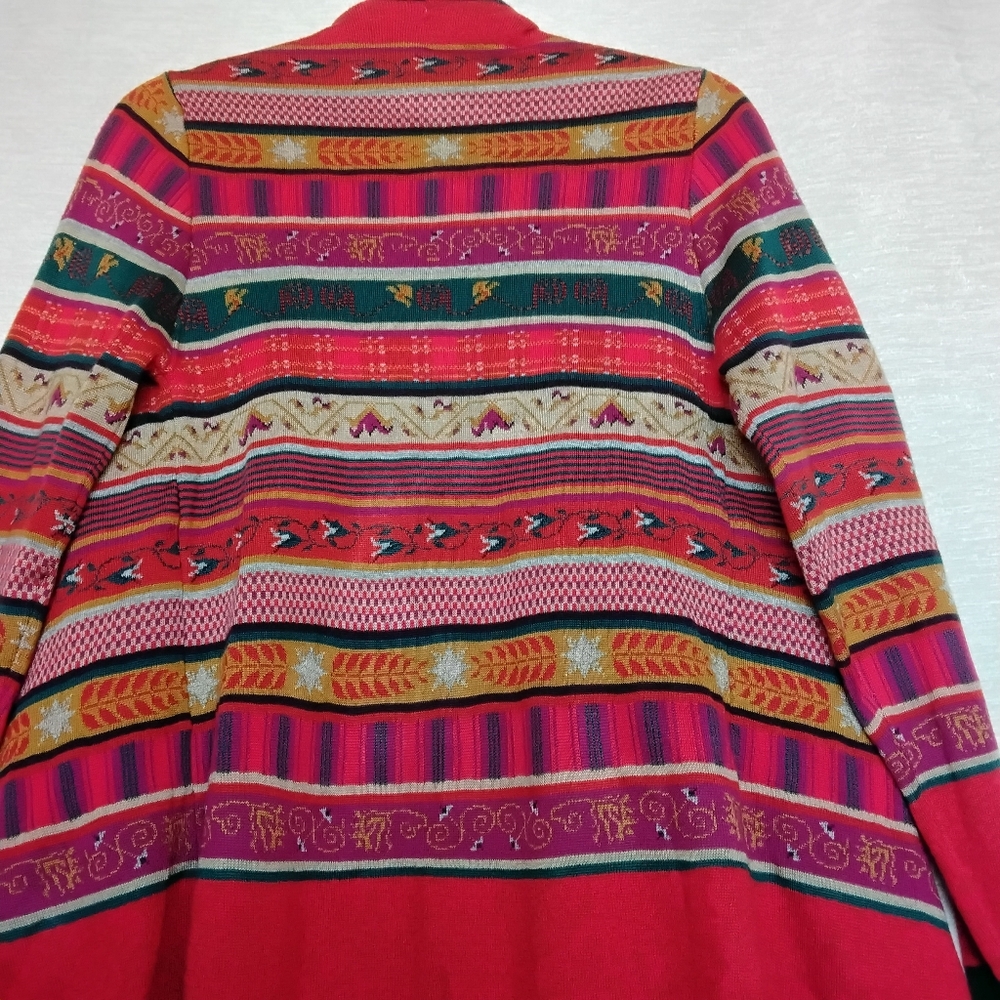 Freeway Size L OPEN FRONT CASCADE Waterfall Sweater Cardigan Vintage Look - Picture 8 of 8